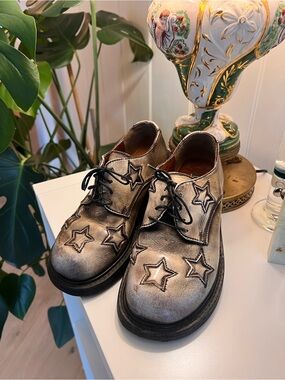 Vintage Double Helix leather lace-up loafers